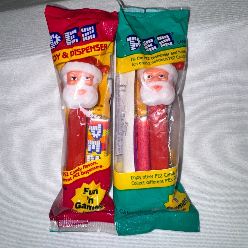 Vintage PEZ Santa Claus Candy Dispensers Lot of‎ 2 New Sealed Christmas Holiday